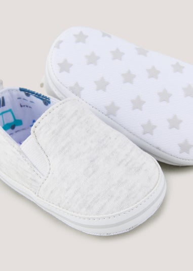 Grey Jersey Slip On Soft Sole Baby Shoes (Newborn-18mths)