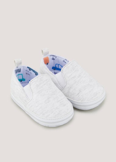Grey Jersey Slip On Soft Sole Baby Shoes (Newborn-18mths)