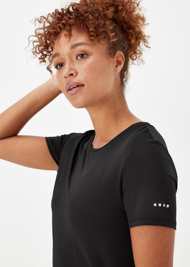 Souluxe Black Longline Sports T-Shirt