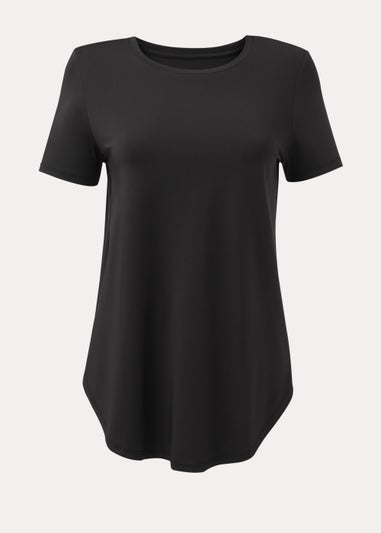 Souluxe Black Longline Sports T-Shirt