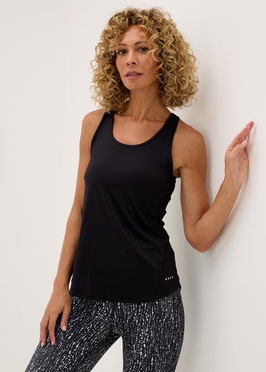 Souluxe Black Mesh Sports Vest Top