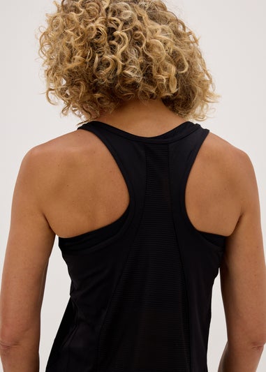 Souluxe Black Mesh Sports Vest Top