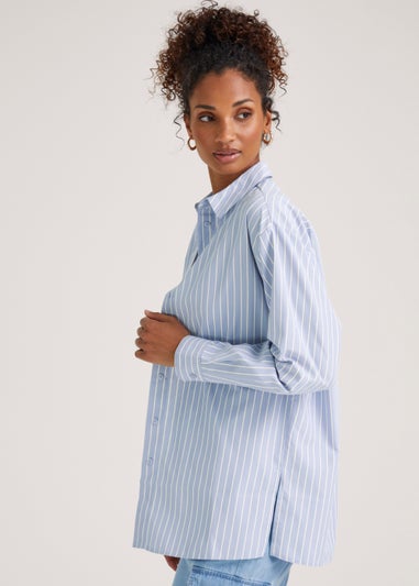 Blue Stripe Poplin Shirt