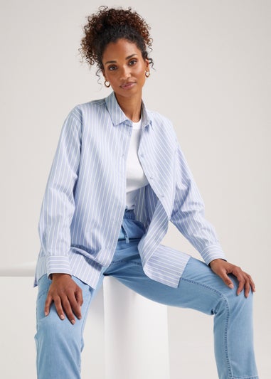 Blue Stripe Poplin Shirt