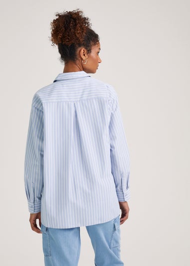 Blue Stripe Poplin Shirt