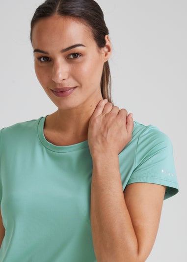 Souluxe Light Teal Longline Sports T-Shirt
