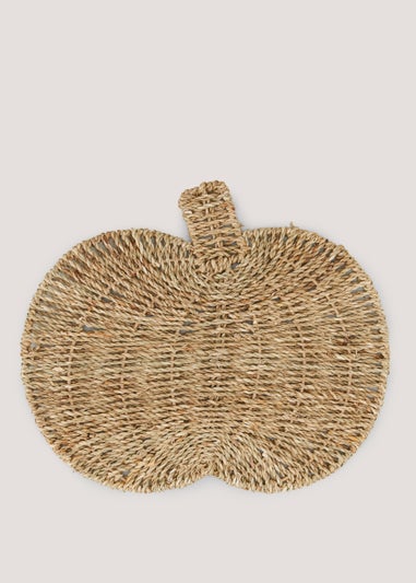 Natural Woven Pumpkin Seagrass Placemat (36.5cm x 29cm)