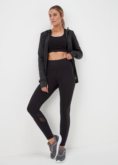 Souluxe Black Ribbed Zip Up Jacket