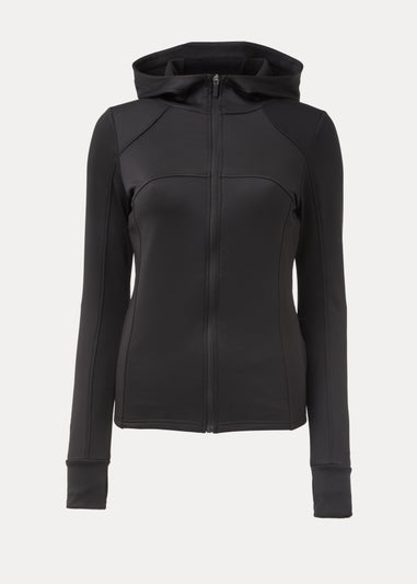 Souluxe Black Ribbed Zip Up Jacket