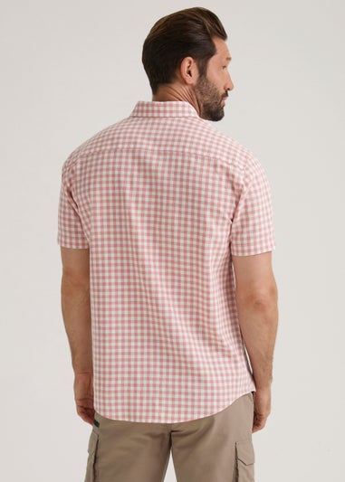 Lincoln Peach Gingham Short Sleeve Shirt