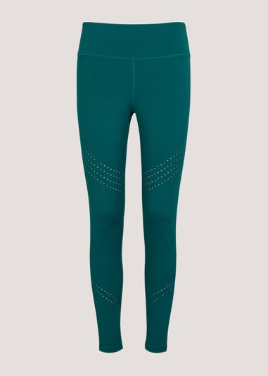 Souluxe Dark Teal Laser Cut Sports Leggings