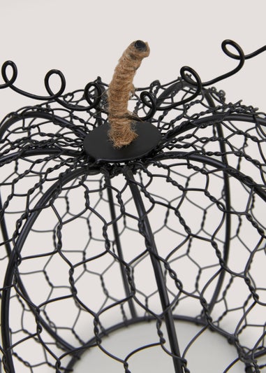 Large Black Wire Pumpkin (21cm x 19cm)