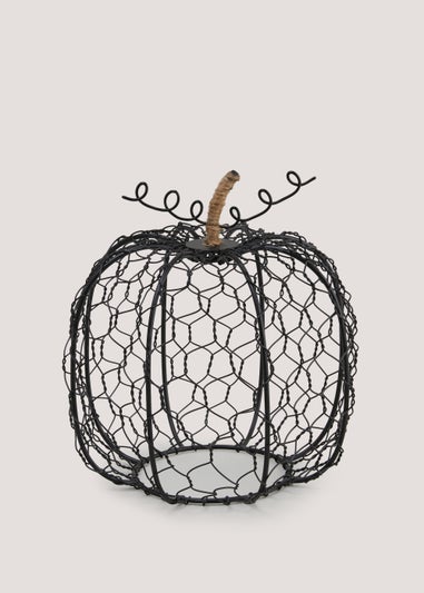 Large Black Wire Pumpkin (21cm x 19cm)