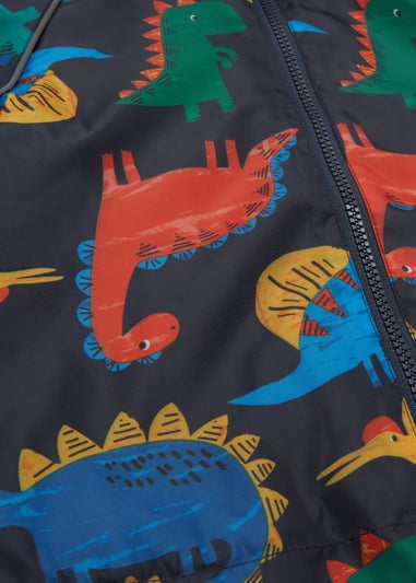 Boys Navy Dinosaur Print Water-Resistant Raincoat (9mths-6yrs)