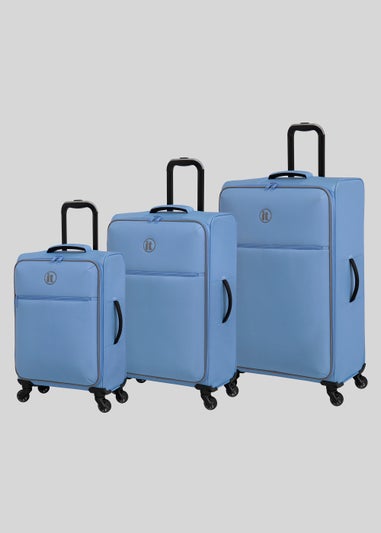 IT Luggage Blue Soft Shell Suitcase