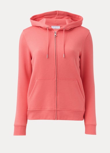 Coral zip up clearance hoodie