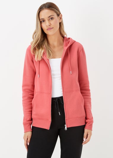 Coral Zip Up Hoodie