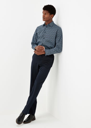 Taylor & Wright Navy Floral Print Regular Fit Shirt