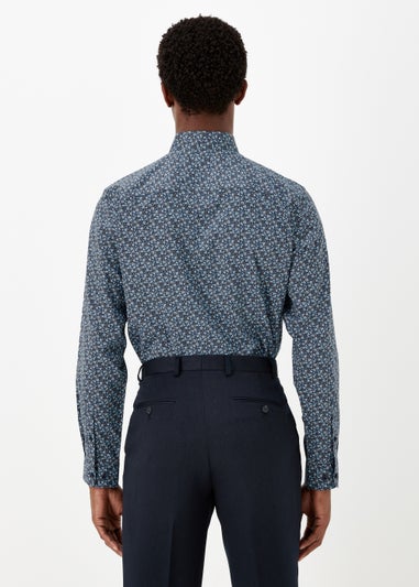 Taylor & Wright Navy Floral Print Regular Fit Shirt