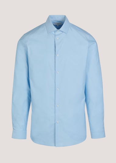 Taylor & Wright Blue Textured Slim Fit Shirt