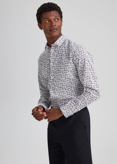 Taylor & Wright White Floral Print Slim Fit Shirt