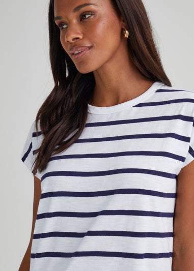 Navy Stripe Longline T-Shirt