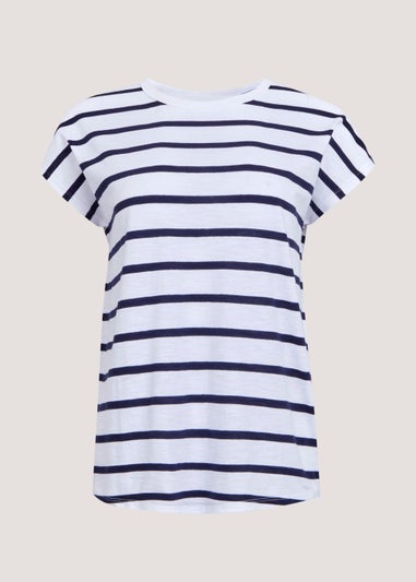 Navy Stripe Longline T-Shirt