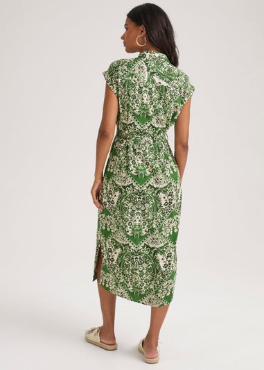 Papaya Petite Green Midi Shirt Dress