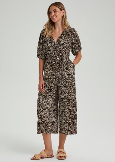 Papaya Petite Black Spot Plisse Jumpsuit