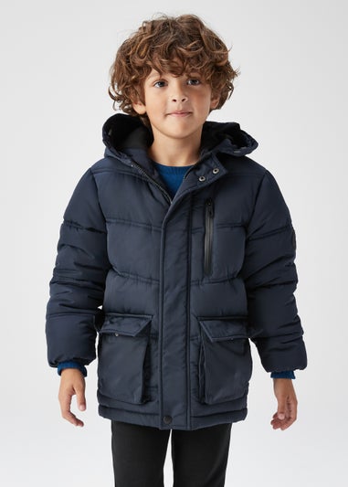 Boys navy parka clearance coat