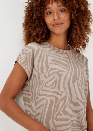 Beige Animal Print T-Shirt