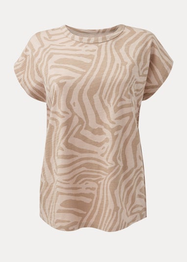 Beige Animal Print T-Shirt