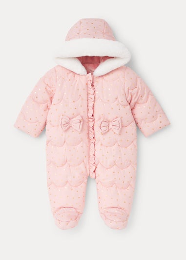 Baby Pink Bow Sleepsuit (Newborn-18mths)