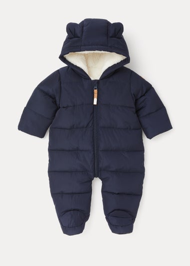 Baby Navy Teddy Snowsuit (Newborn-18mths)