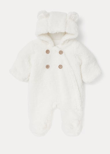 Baby Cream Borg Snowsuit (Newborn-18mths)