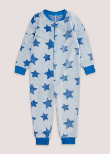 Boys Blue Embossed Star Onesie 9mths 5yrs Matalan