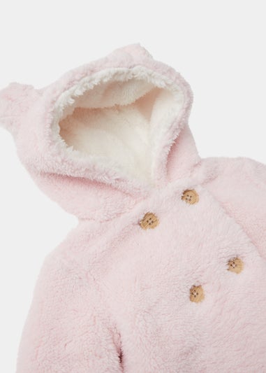Baby Pink Borg Jacket (Newborn-18mths)