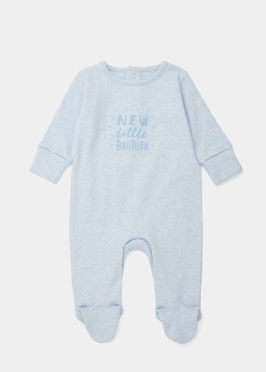 Baby Blue New Little Brother Sleepsuit (Tiny Baby-18mths)