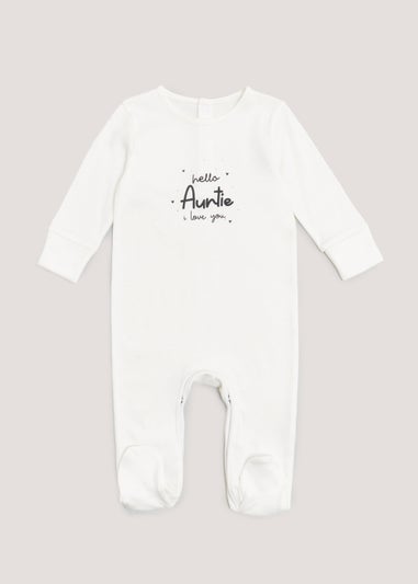 Baby Cream Auntie Sleepsuit (Tiny Baby-18mths)