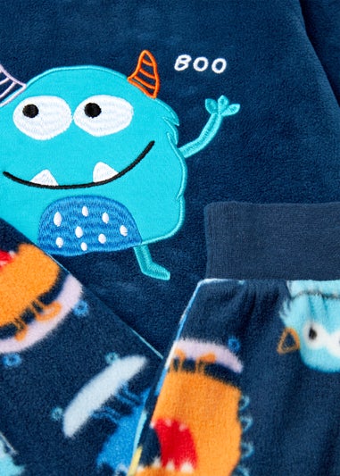 Boys Blue Monsters Microfleece Bundle Pyjama Set (9mths-5yrs)