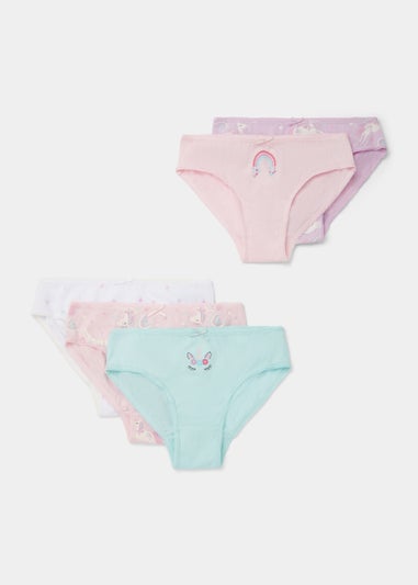 Girls 5 Pack Unicorn Knickers (2-13yrs)