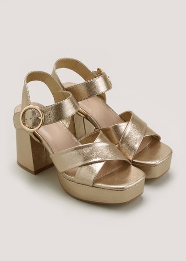 Et Vous Gold Platform Heels