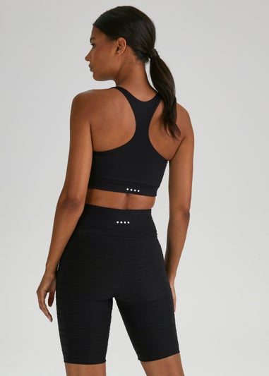 Souluxe Black Textured Sports Shorts