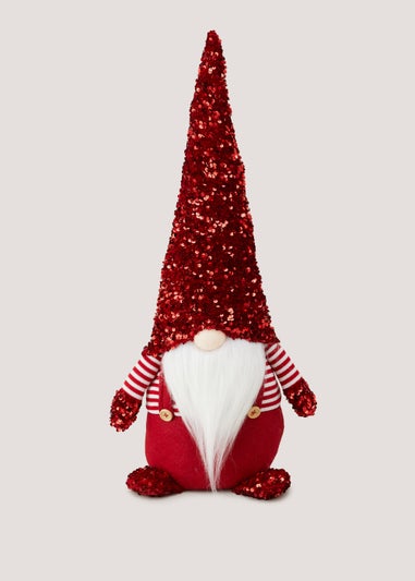 Red Light Up Christmas Gnome (27cm x 18cm x 60cm)