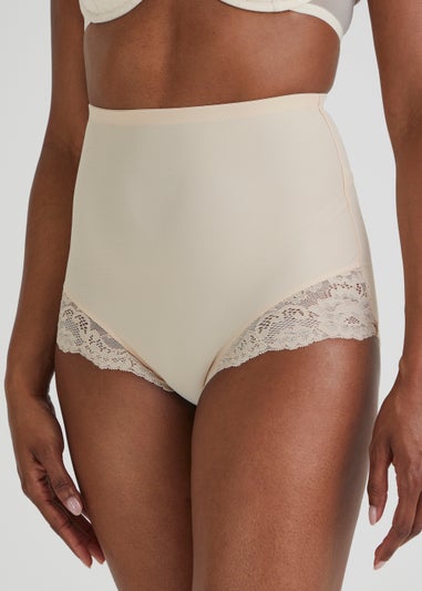 Nude Lace High Waisted Medium Control Knickers