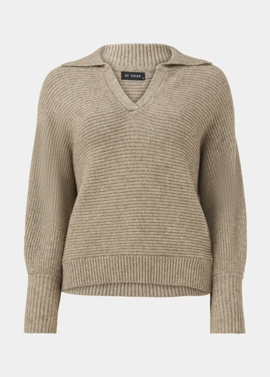 Et Vous Grey V-Neck Jumper