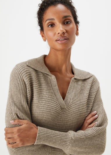 Et Vous Grey V-Neck Jumper