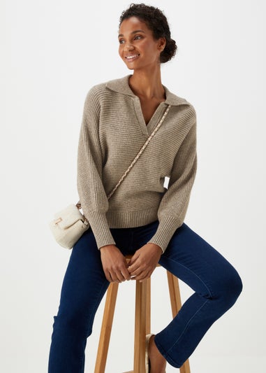 Et Vous Grey V-Neck Jumper