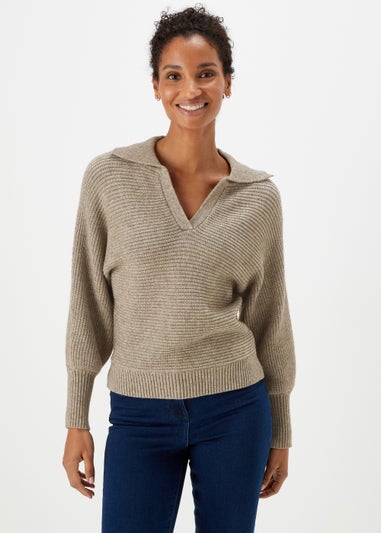 Et Vous Grey V-Neck Jumper
