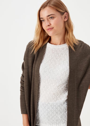 Papaya Petite Brown Longline Cardigan